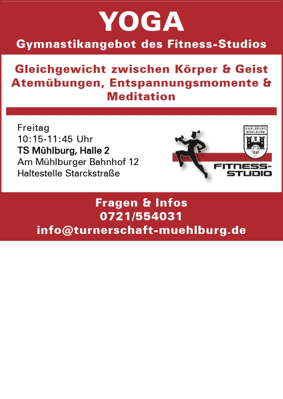 YOGA Gymnastikangebot des Fitness-Studios